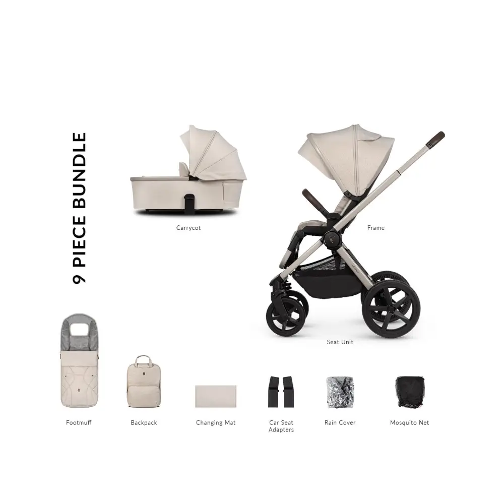 Venicci Upline 2 Stone Beige Pram 2 in 1 Bundle Venicci