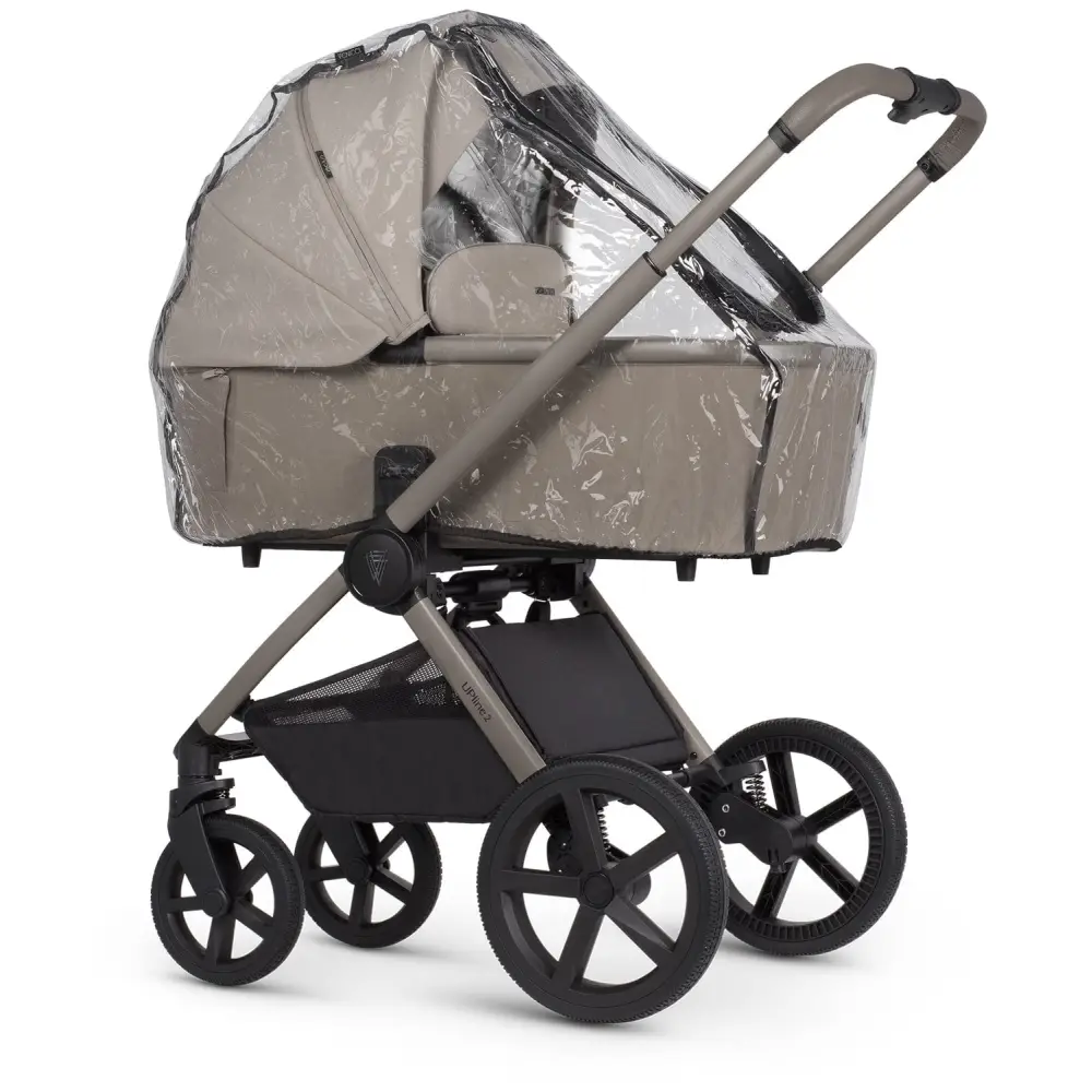 Venicci Upline 2 Taupe Pram 3 in 1 + 360 Tiago Black Isofix Bundle Venicci