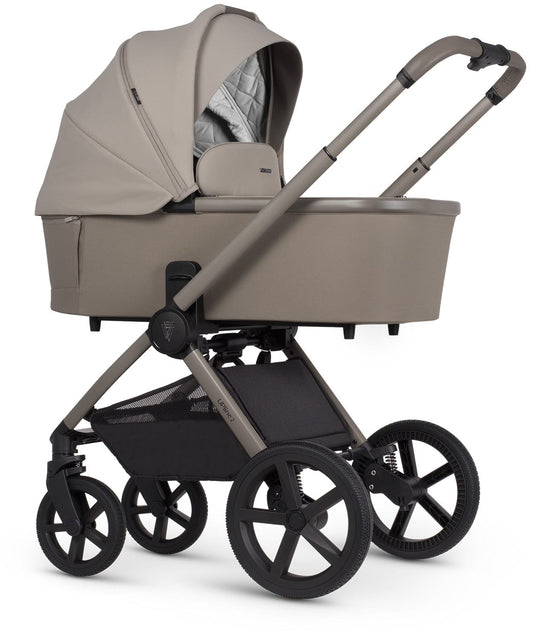 Venicci Upline 2 Taupe Pram 3 in 1 + 360 Tiago Black Isofix Bundle Venicci