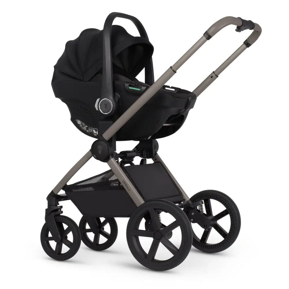 Venicci Upline 2 Taupe Pram 3 in 1 + Tiago Black Car Seat Venicci