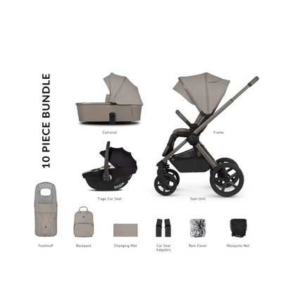 Venicci Upline 2 Taupe Pram 3 in 1 + Tiago Beige Car Seat Venicci