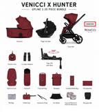 Venicci x Hunter Upline 3 Red 4-in-1 Travel System with Rotating Isofix Base