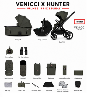 Venicci x Hunter Upline 3 Dark Olive 3-in-1 Travel System