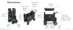 WonderFold W2 Luxe Pro Double Stroller Wagon – Black - 2 Seater
