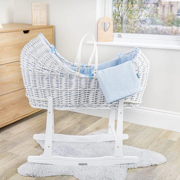 White Noah Pod with Blue Waffle Fabric  Clair De Lune   