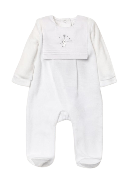 White Unisex Baby Elephant Panel All in One General rock a bye baby