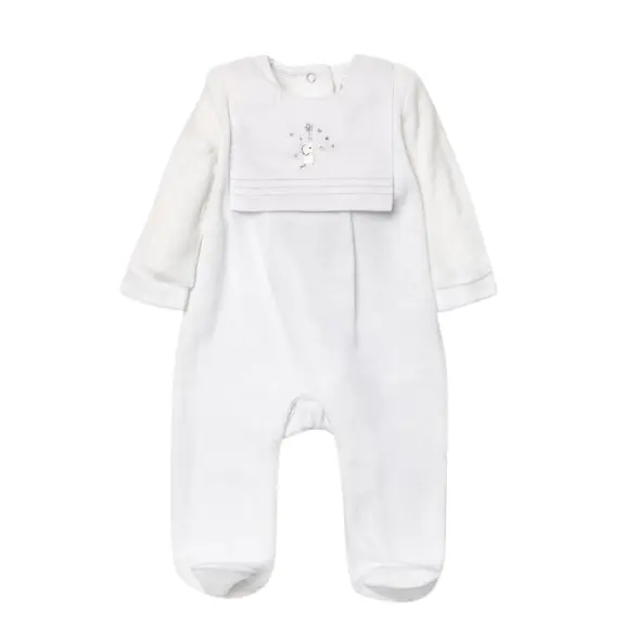 White Unisex Baby Elephant Panel All in One General rock a bye baby