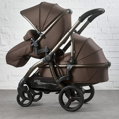 Egg3 Chocolate Velvet Luxury Twin Bundle with Shell 360 i-Size Car Seats & 360 ISOFIX Bases