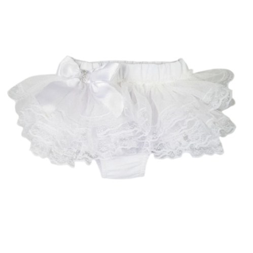 Baby Girls Frilly Knickers lace in White-0
