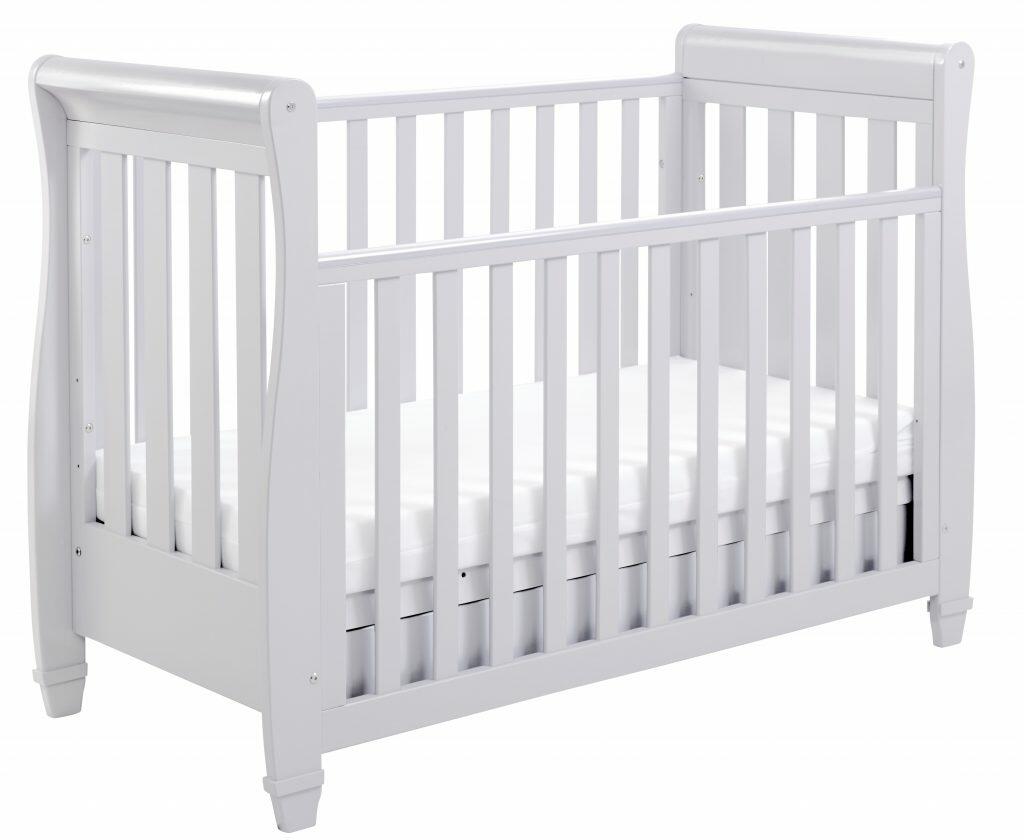 Babymore Eva Sleigh Drop sided Cot Bed - Grey-3
