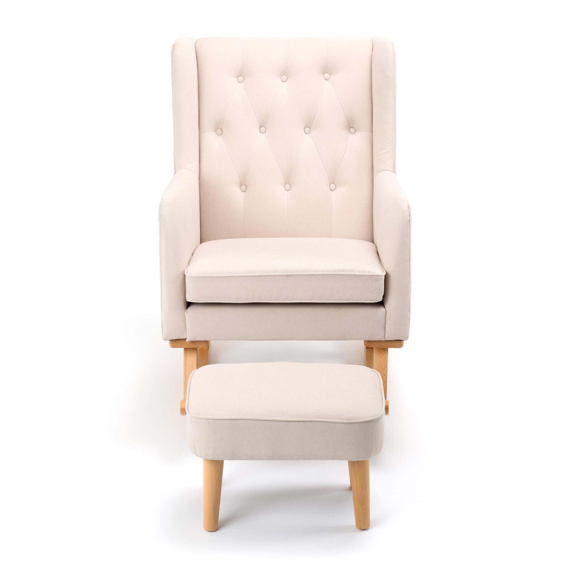 Babymore Cream Nursery Chair with Stool-1