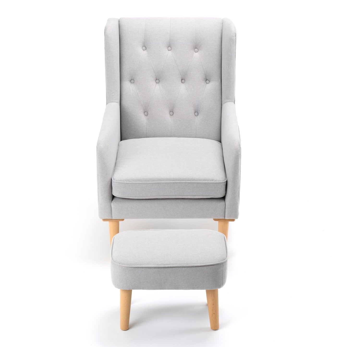 Babymore Lux Grey Nursery Chair and Stool-3