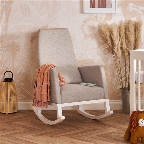 OBaby High Back Rocking Chair in Stone- Nursing Chair-0