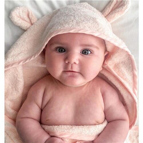 Pink baby bath towel-0