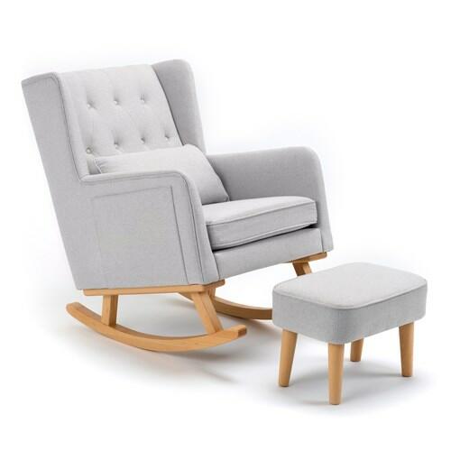 Babymore Lux Grey Nursery Chair and Stool-0