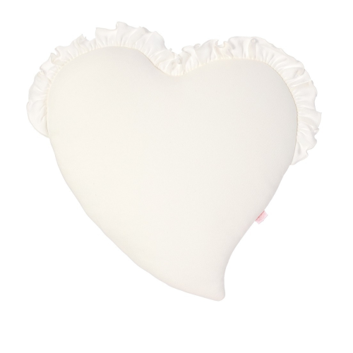 Sofija Decorative Cot Heart Pillow - Ivory-0