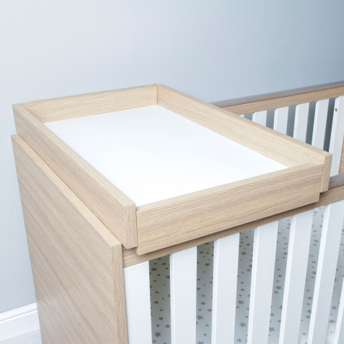 BabyMore Cot bed Top Changer - Oak For Luno & Veni-0