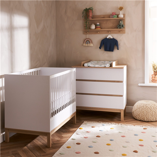 Obaby Astrid 2 Piece Mini Nursery Room Set - White-0
