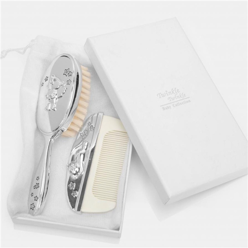 Silver Plated Baby Brush and Comb-0