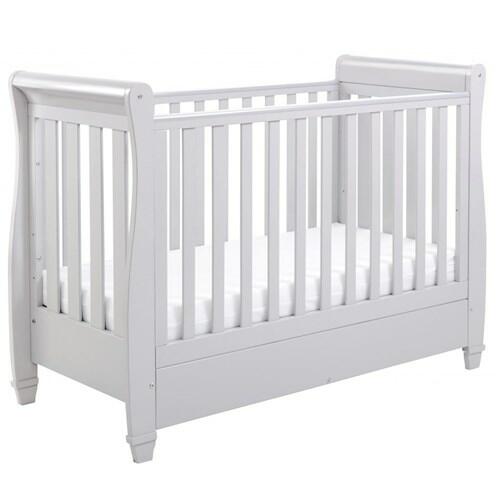 Babymore Eva Sleigh Drop sided Cot Bed - Grey-0