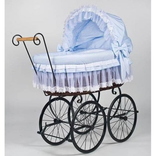 MJ Marks Belinda Carriage Crib with Blue Bedding-0