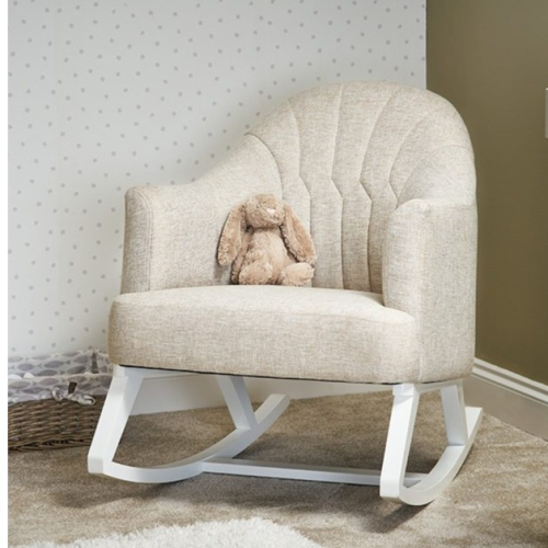OBaby Round Back Nursery Rocking Chair in Oatmeal-0