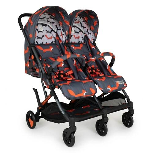 Cosatto Woosh Double Stroller - Charcoal Mister Fox-0