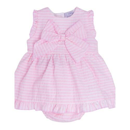 Blues Baby Wear Pink Seersucker Dress and Knickers-0