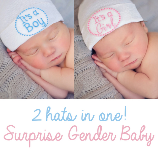 Baby Newborn Hospital Hat - Suprise Gender Reveal Hat-0