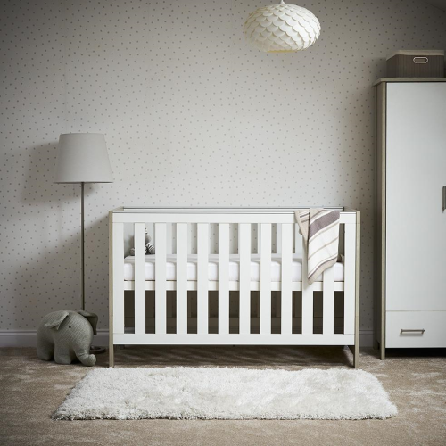 OBaby Nika Cot Bed - Grey wash and White-0