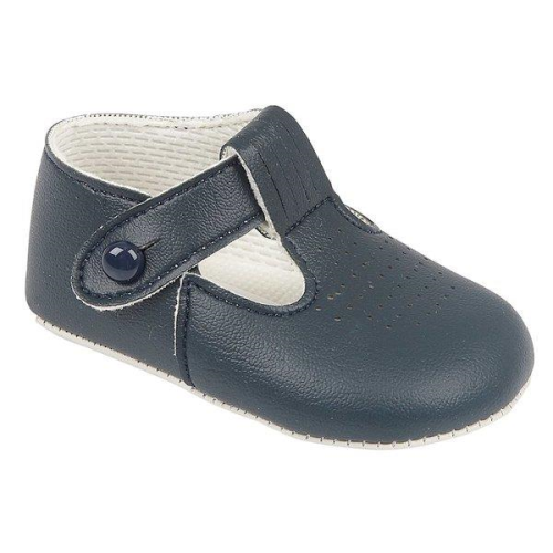 Baby Soft Soled Navy Shoes by Early Days-0