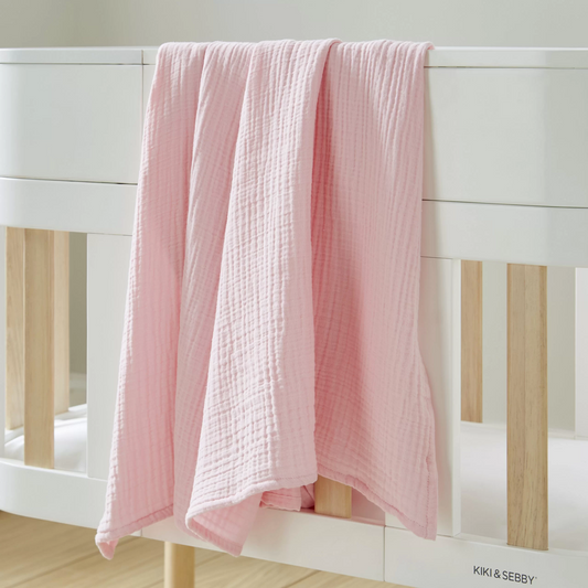 Kiki & Sebby 4 Layer Muslin Blanket - Pink-0