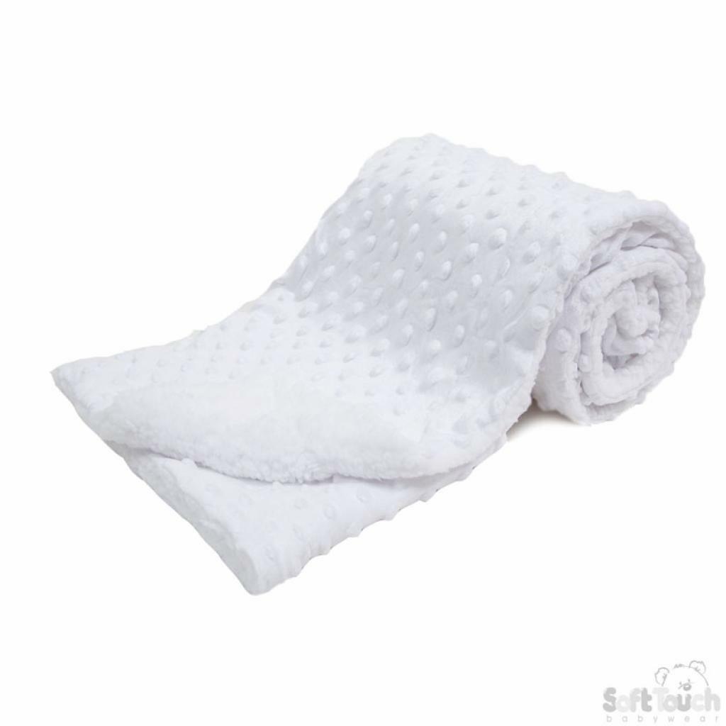 Baby Super Soft Bubble Blanket in White-1