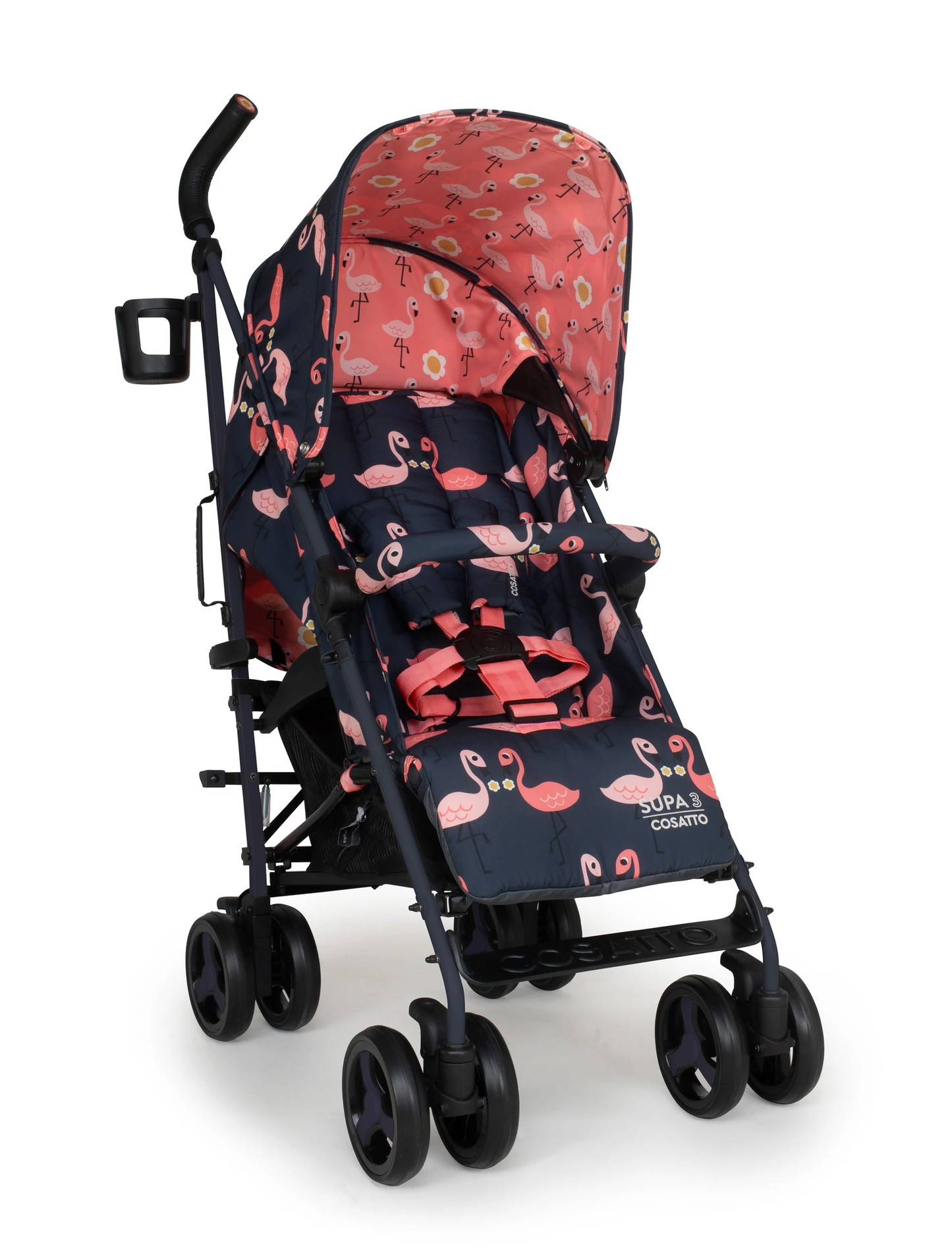 Cosatto Stroller Supa 3 Pretty Flamingo + Footmuff & Rain Cover-1