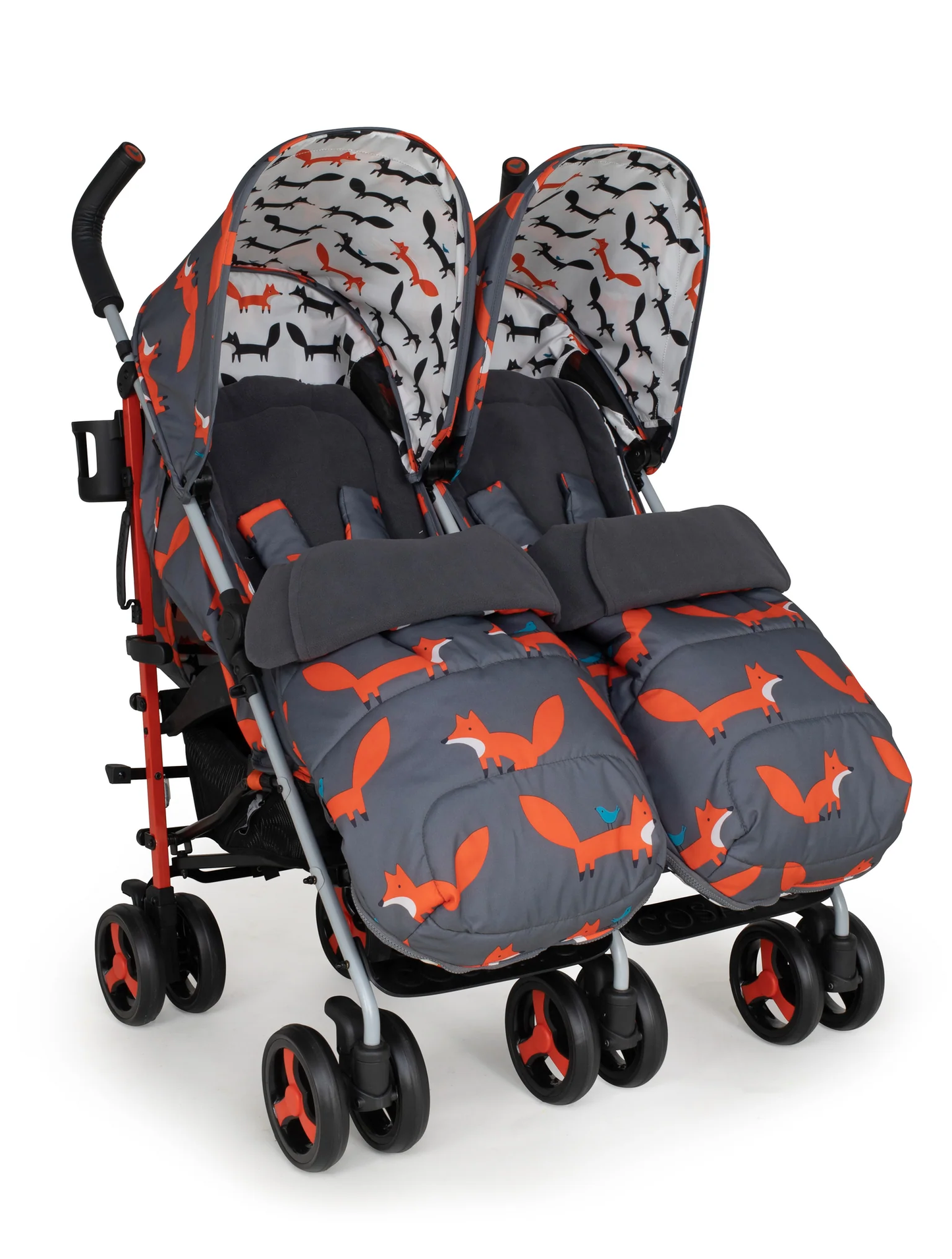 Cosatto Supa Dupa 3 Double Stroller - Charcoal Mister Fox-4