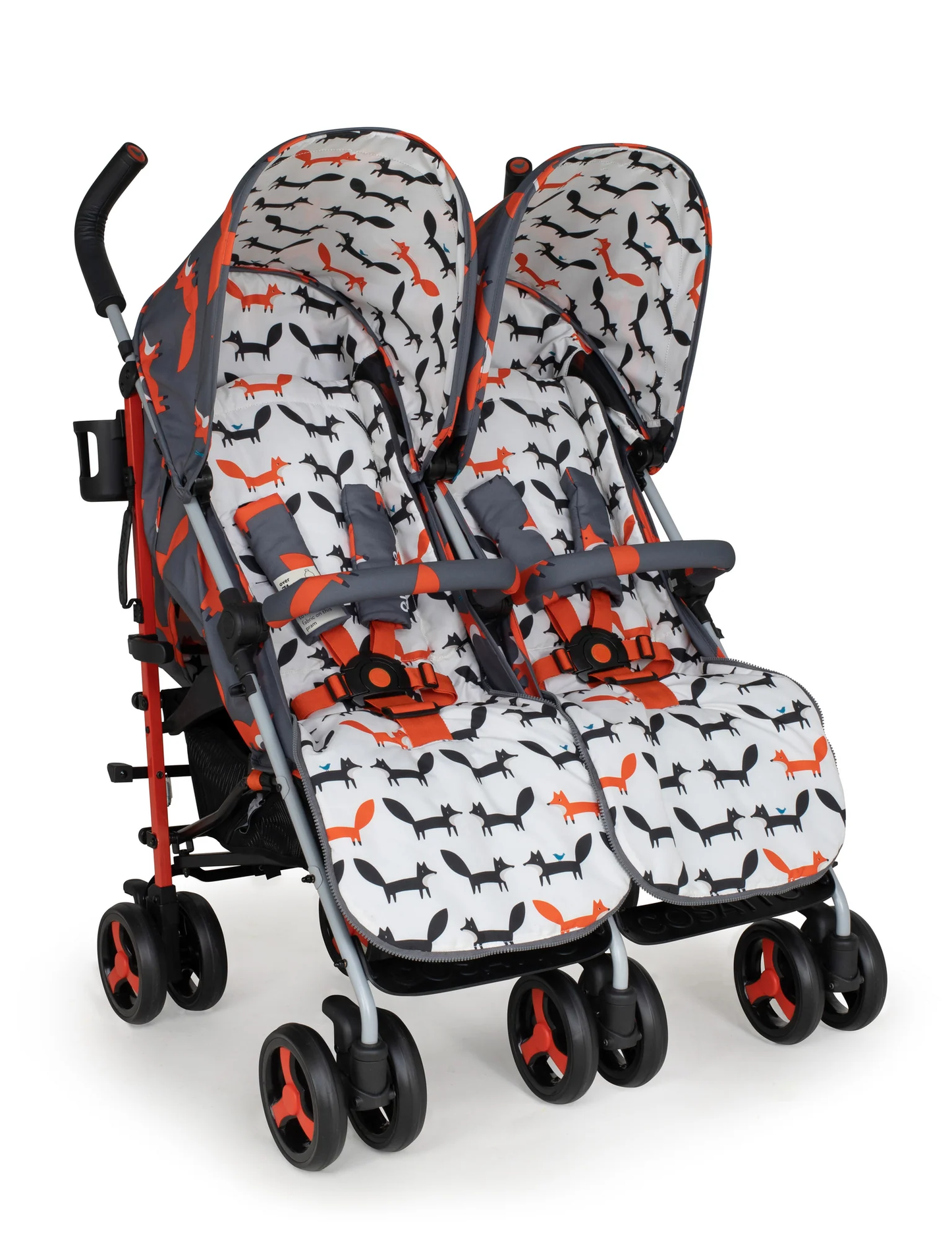 Cosatto Supa Dupa 3 Double Stroller - Charcoal Mister Fox-3