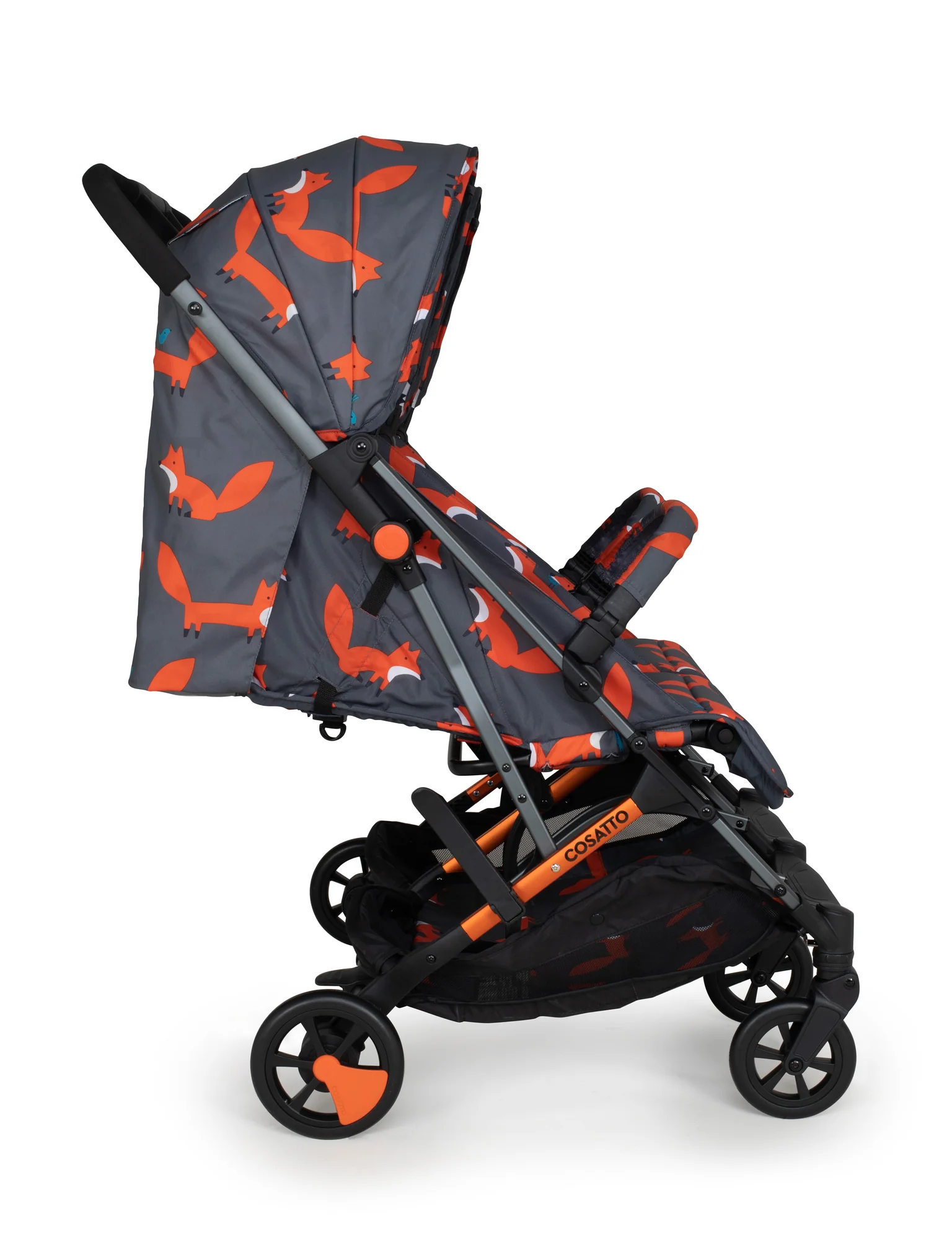 Cosatto Woosh Double Stroller - Charcoal Mister Fox side-1